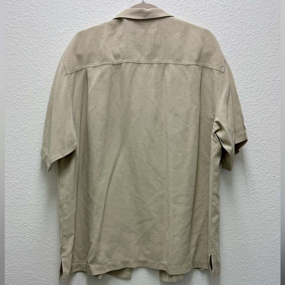 Tommy Bahama Men’s XL Beige 100% Silk Short-Sleeve Camp Casual Button Down Shirt - Picture 2 of 5